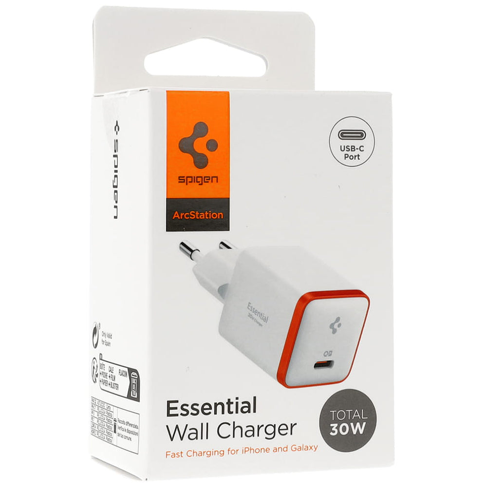 Polnilnik za omrežje Spigen EE301EU Arcstation Essential, 30W, 3A, 1 x USB-C, bel ACH08449