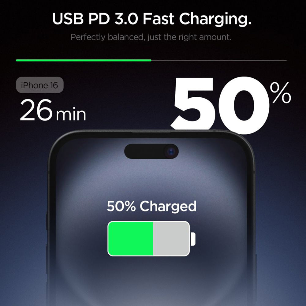 Polnilnik Spigen Essential, 20W, 3A, 1 x USB-C, črn