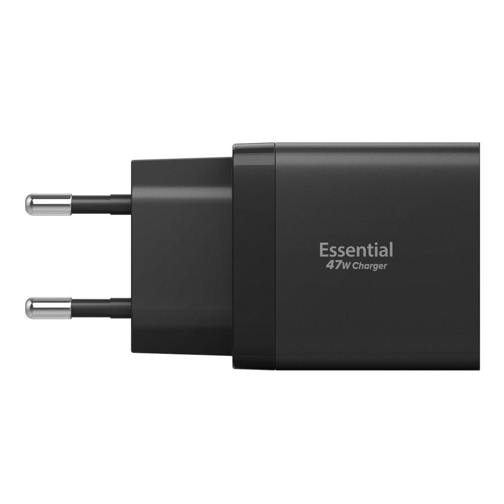 Polnilnik Spigen Essential, 47W, 3A, 2 x USB-C, črn ACH09457