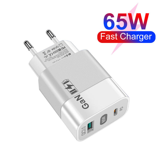 Omrežni polnilec Techsuit CHPD131, 65W, 3.25A, 1 x USB-A - 1 x USB-C, Bel