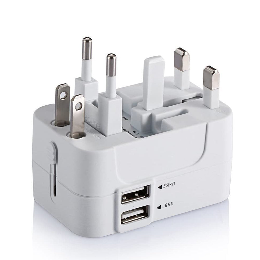 Polnilnik Techsuit HHT202 Travel, 10W, 2A, 2 x USB-A, Bel