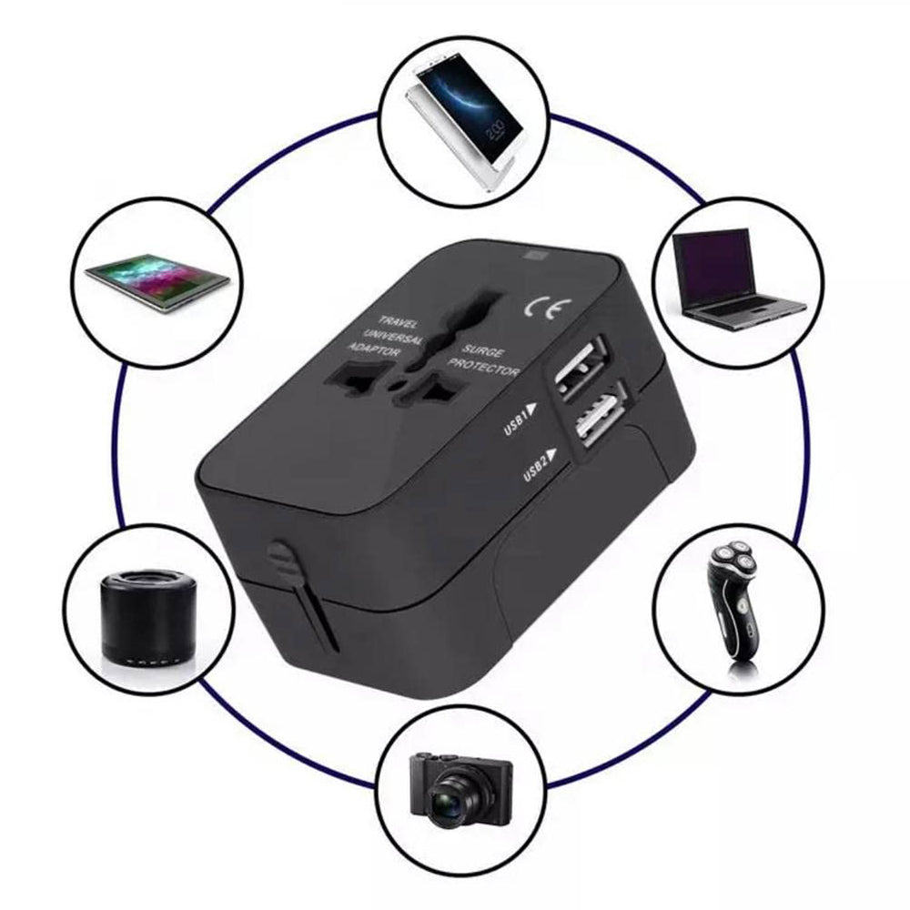 Polnilnik Techsuit HHT202 Travel, 10W, 2A, 2 x USB-A, Bel