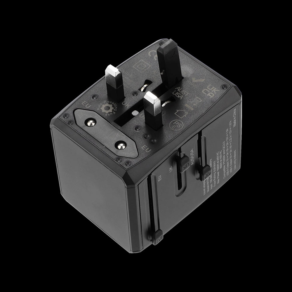 Polnilnik Techsuit HHT904-B2 Travel, 20W, 3A, 2 x USB-A - 2 x USB-C, črn