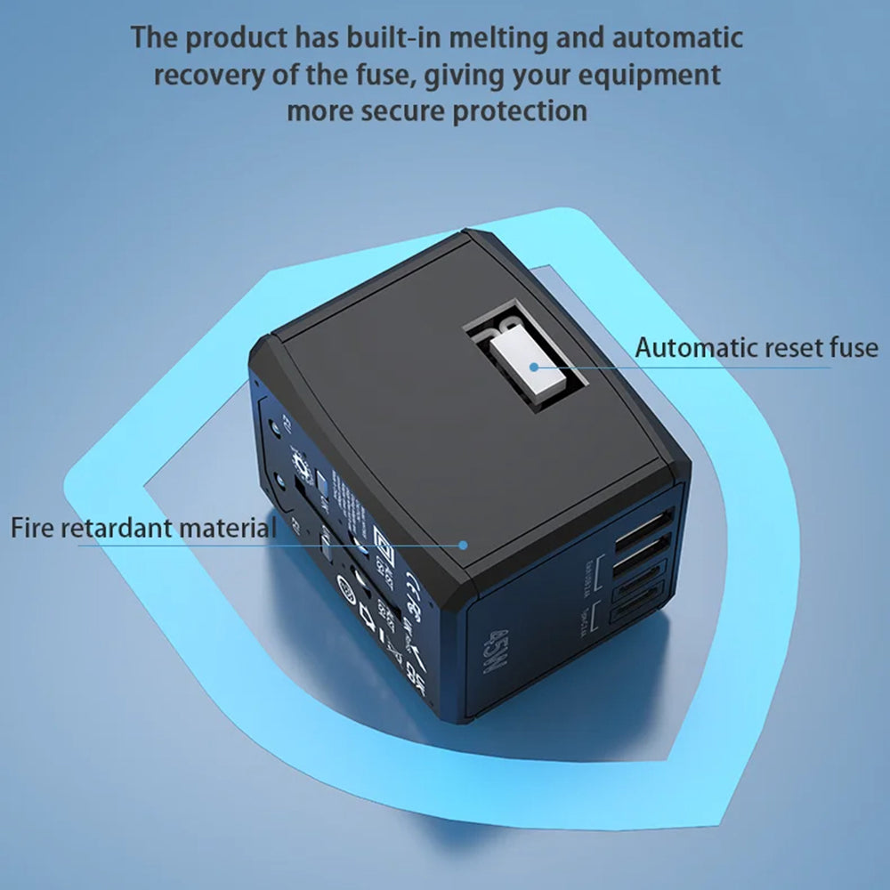 Polnilnik Techsuit HHT905 Travel, 45W, 3A, 2 x USB-A - 2 x USB-C, črn