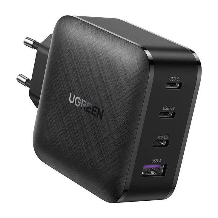 Mrežni polnilnik UGREEN CD104, 65 W, 3A, 1 x USB-A - 3 x USB-C, črn