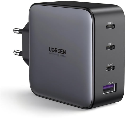 Mrežni polnilnik UGREEN CD226, 100 W, 3A, 1 x USB-A - 3 x USB-C, črn