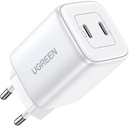 Polnilnik UGREEN CD294, 45W, 3A, 2 x USB-C, Bel