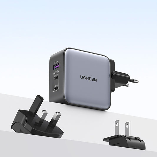 Mrežni polnilnik UGREEN CD296, 65 W, 5 A, 1 x USB-A - 2 x USB-C, siv