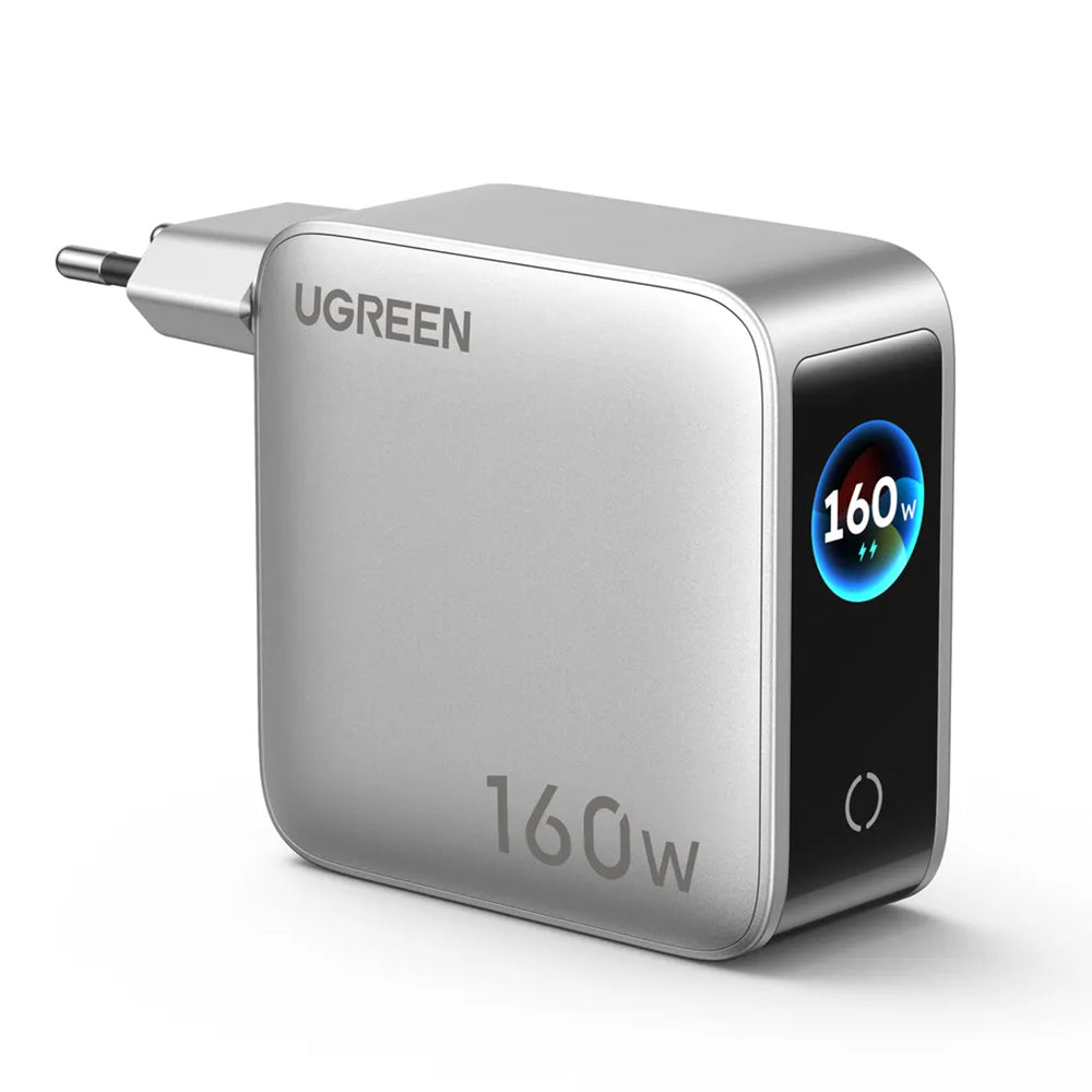 Omrežni polnilnik UGREEN Nexode Pro X774 (65637B) z zaslonom, 160 W, 5 A, 1 × USB-A – 4 × USB-C, siv