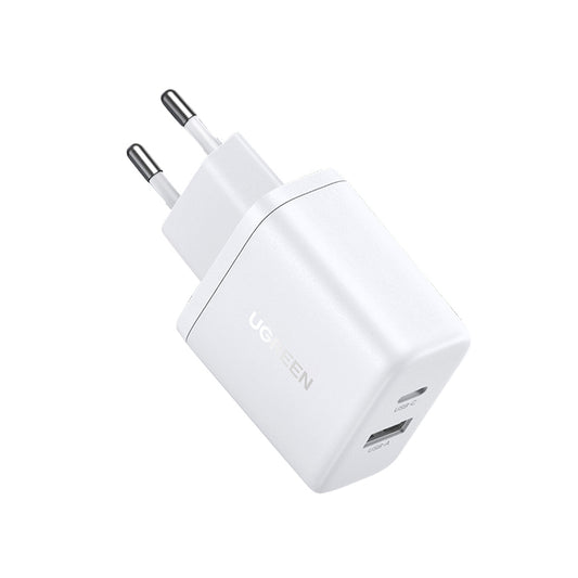 Polnilnik UGREEN X227, 20W, 3A, 1 x USB-A - 1 x USB-C, bel