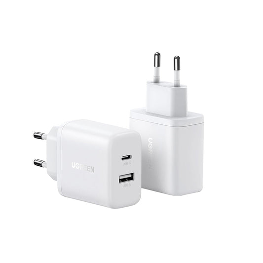 Polnilnik UGREEN X227, 20W, 3A, 1 x USB-A - 1 x USB-C, bel
