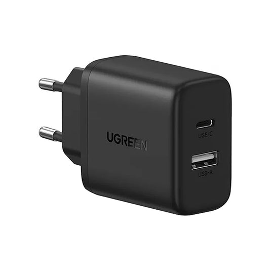Polnilnik UGREEN X227, 20W, 3A, 1 x USB-A - 1 x USB-C, črn