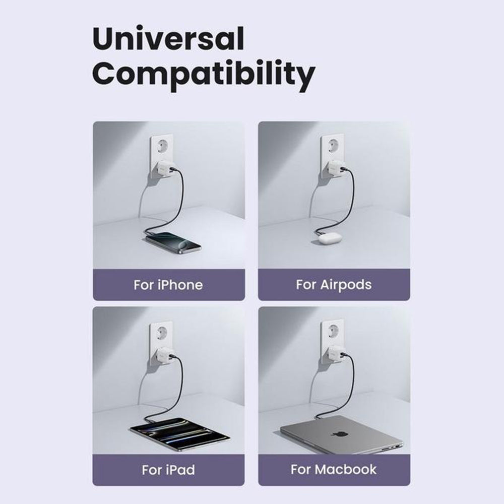 Polnilnik UGREEN X516, 30W, 3A, 1 x USB-A - 1 x USB-C, Roza