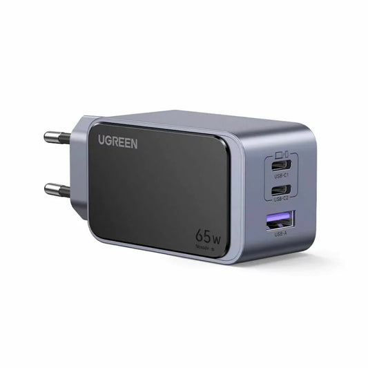 Omrežni polnilnik UGREEN X553 Nexode Pro, 65 W, 3A, 1 x USB-A - 2 x USB-C, siv