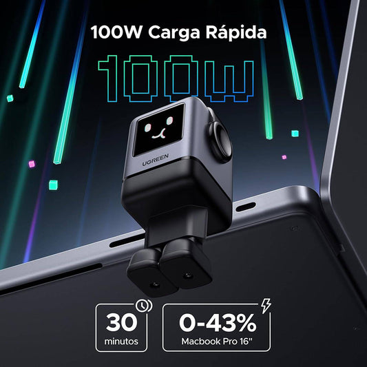 Polnilnik UGREEN X688 Uno, 100W, 5A, 1 x USB-A - 3 x USB-C, črn