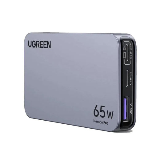 Omrežni polnilnik UGREEN X753 Nexode Pro, 65 W, 3A, 1 x USB-A - 2 x USB-C, siv