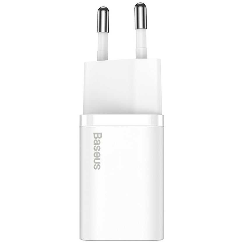 Baseus Super Si omrežni polnilnik, 20 W, 3 A, 1 x USB-C, bel CCSUP-B02