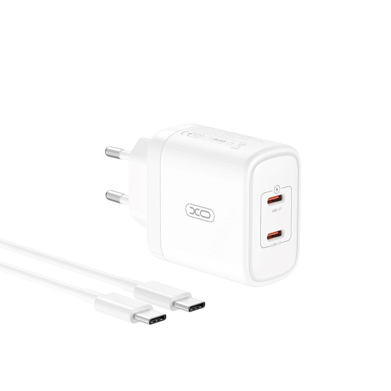 XO Design CE08, 50W, 3A, 2 x USB-C, bela