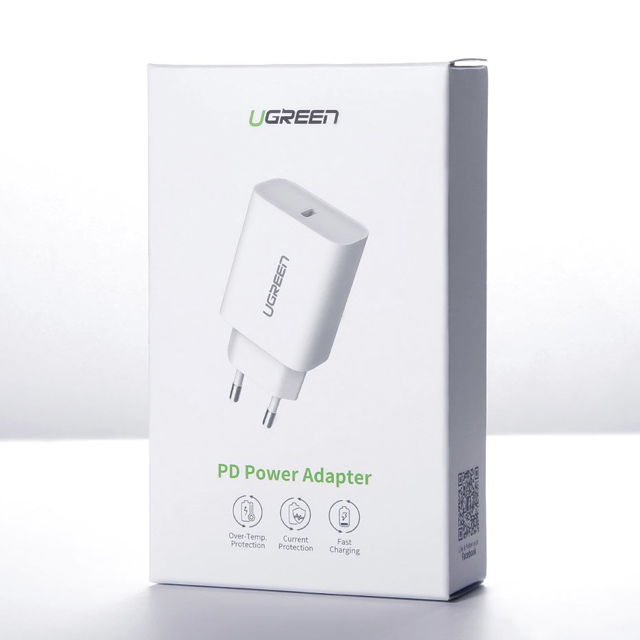 UGREEN CD137 Network Charger, 18W, 3A, 1 x USB-C, White
