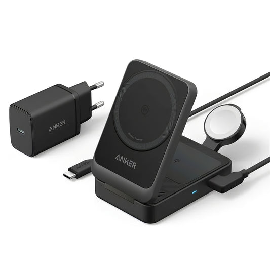 Anker MagGo 3v1 brezžični omrežni polnilnik, 15 W, 1,67 A, črn B2557311