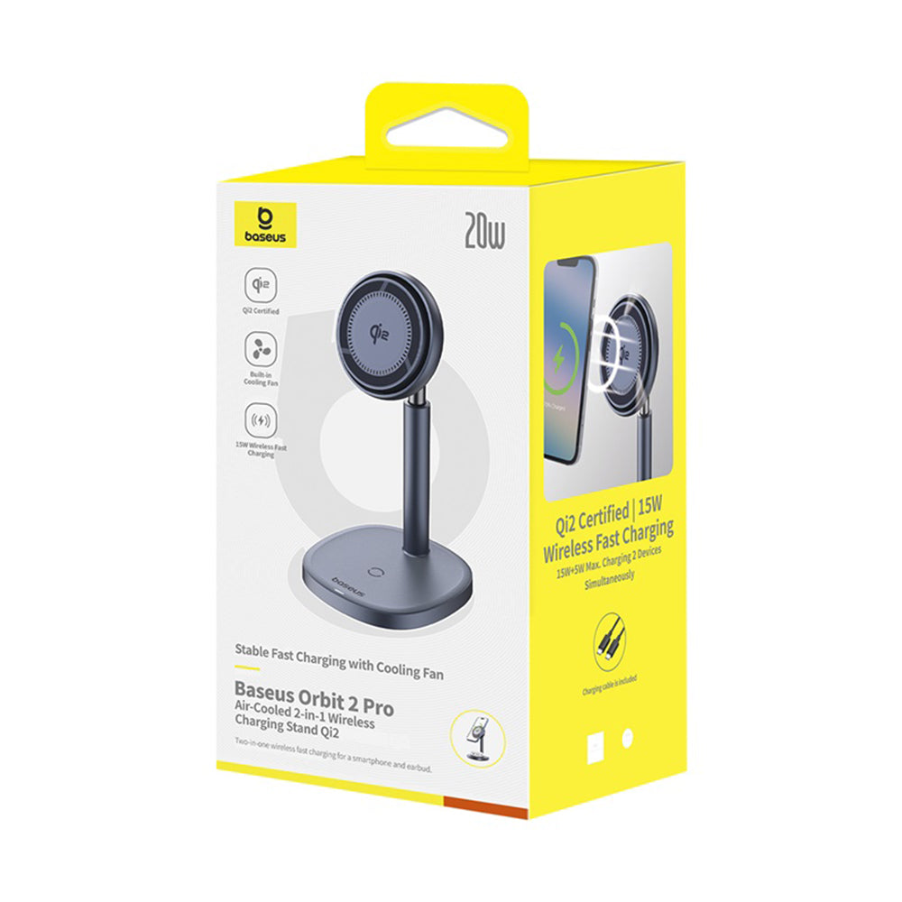 Brezžični omrežni polnilec Baseus Orbit 2 Pro 2in1, 20W, 1.67A, Siv P10273500813-00