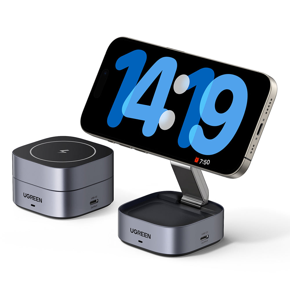Brezžični omrežni polnilec UGREEN W526 3v1, 20W, 1.67A, 1 x USB-C, črn
