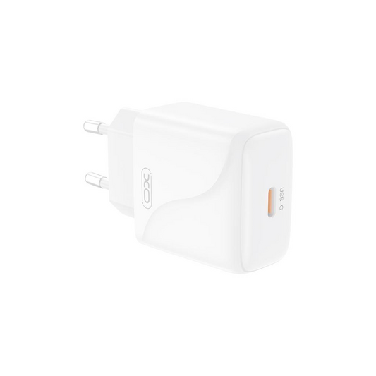 Polnilnik omrežja XO Design L141, 20W, 3A, 1 x USB-C, Bel