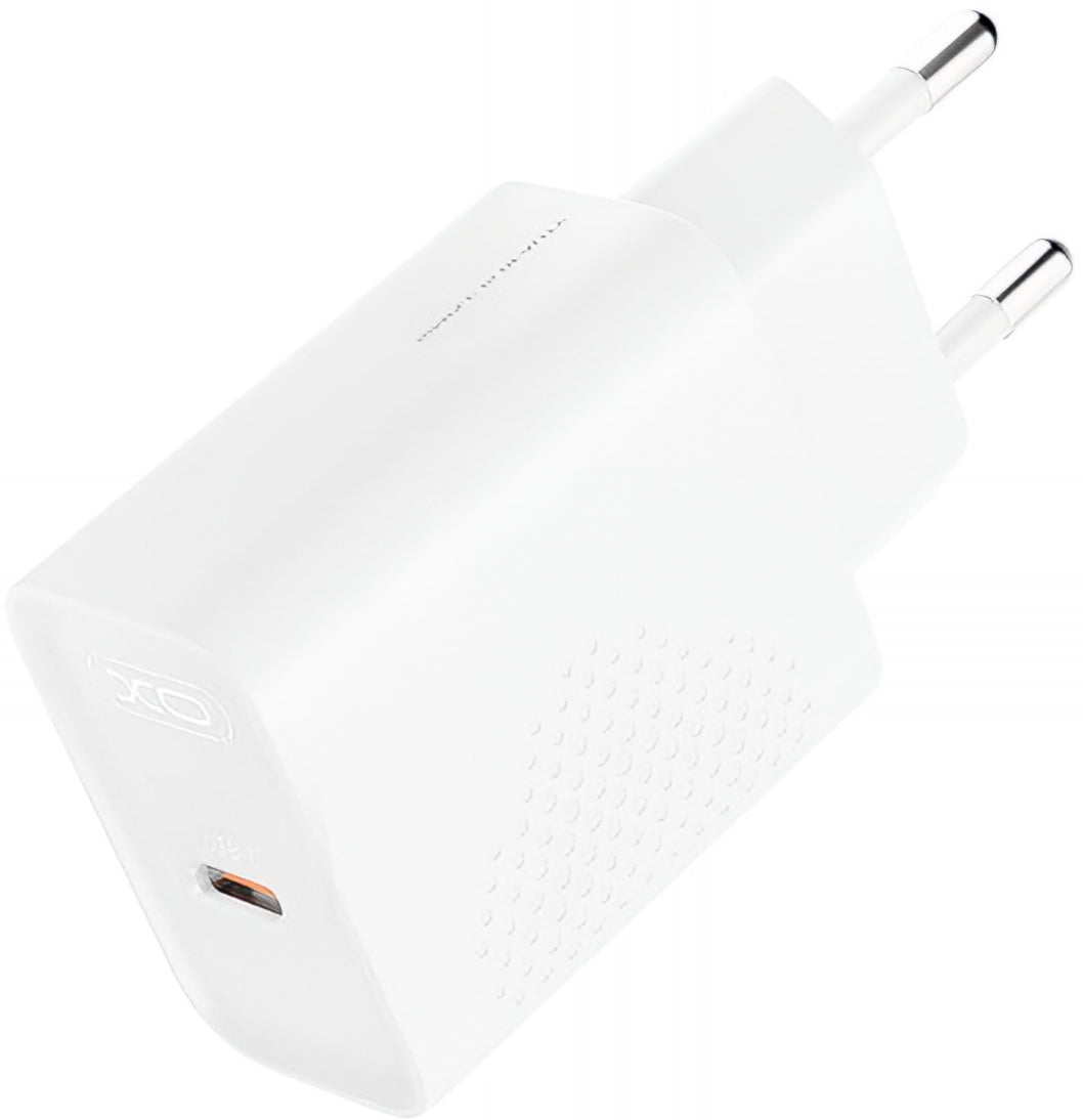 Polnilnik omrežja XO Design L162, 30W, 3A, 1 x USB-C, Bel
