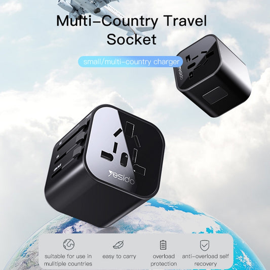 Omrežni adapter Yesido MC09 Travel, Črn
