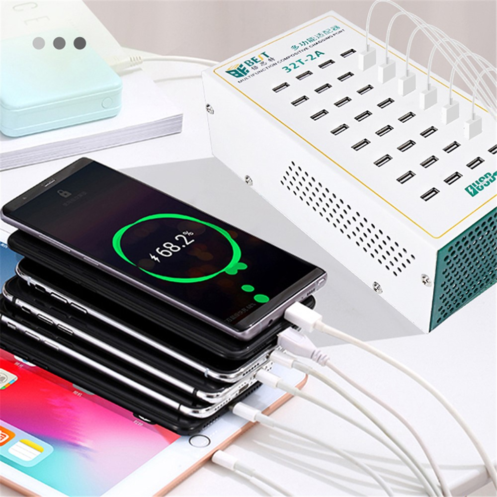 Polnilec postaje Best 32T-2A, 2A, 32 x USB-A, bel
