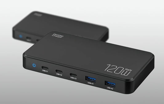 Polnilna postaja BlitzWolf BW-i100, 120W, 5A, 2 x USB-A - 3 x USB-C, črna
