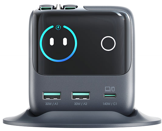 Polnilna postaja z USB-C kablom Joyroom Podix JR-TRD01, 140W, 1 x USB-C - 2 x USB-A, Siva