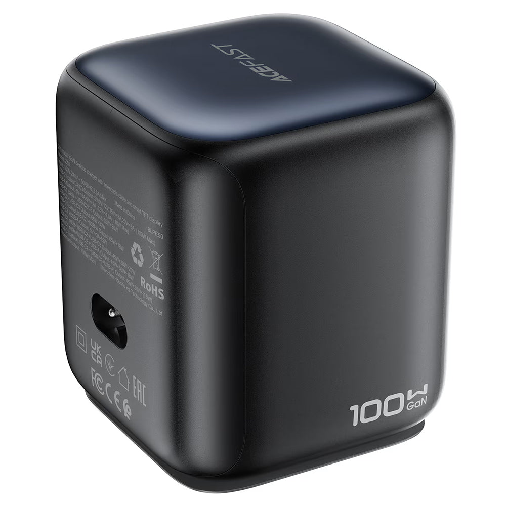 Polnilna postaja z USB-C kablom Acefast Z10, 100W, 1 x USB-A - 2 x USB-C, črna