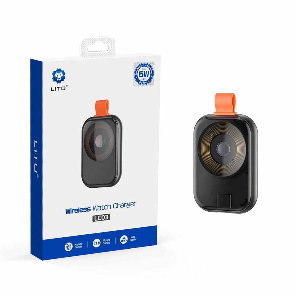 Brezžični polnilec Lito LC03 za Apple Watch Series, Črn