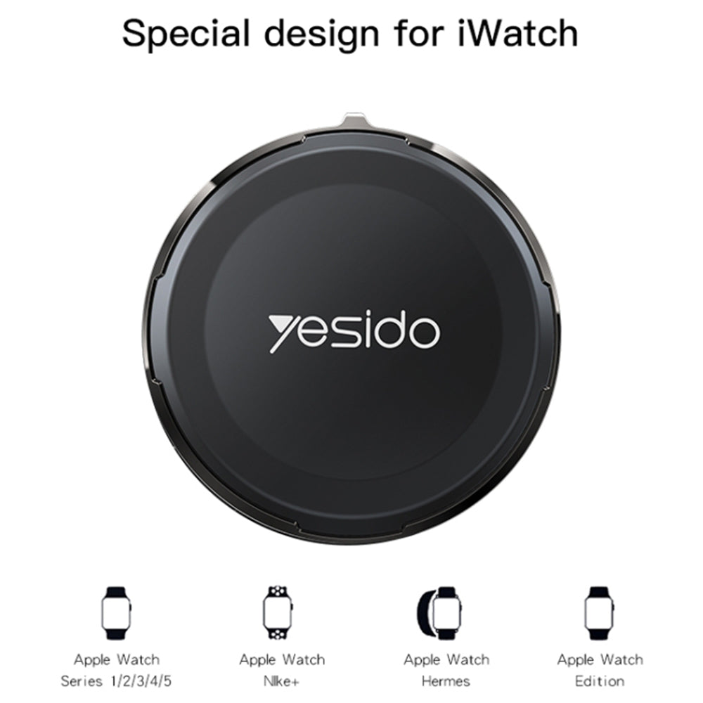 Brezžični polnilec Yesido DS18 za Apple Watch Series, črn