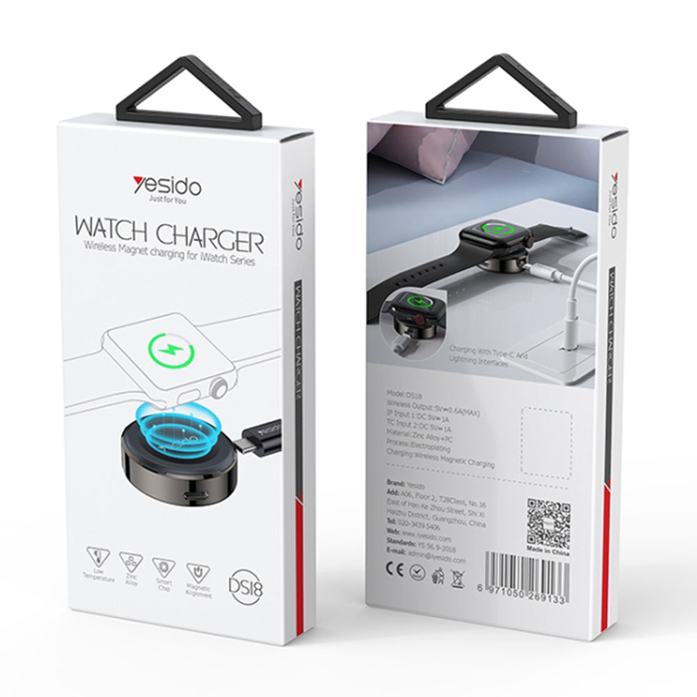 Brezžični polnilec Yesido DS18 za Apple Watch Series, črn