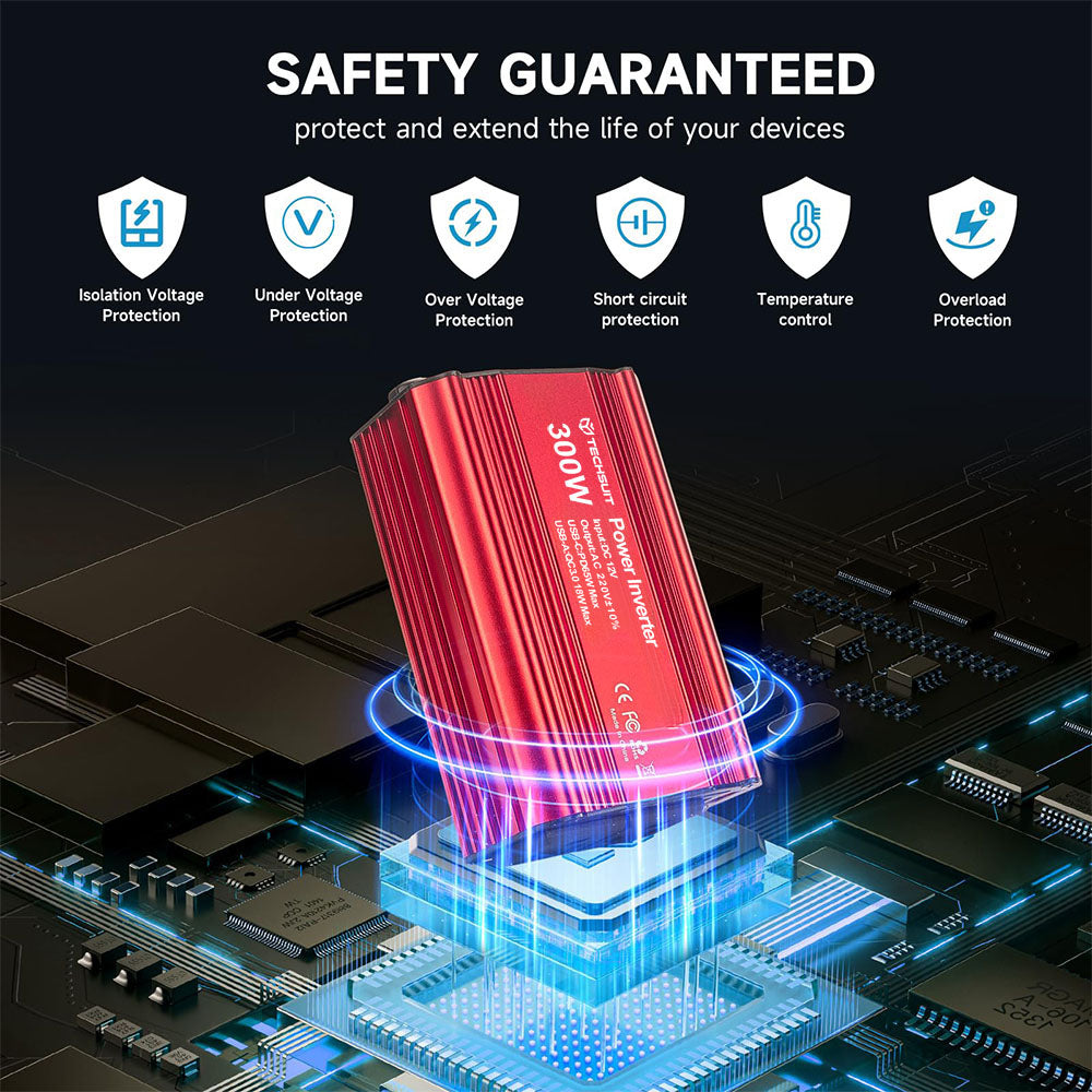 Električni avtomobilski inverter Techsuit FlexiCarVolt, 300W