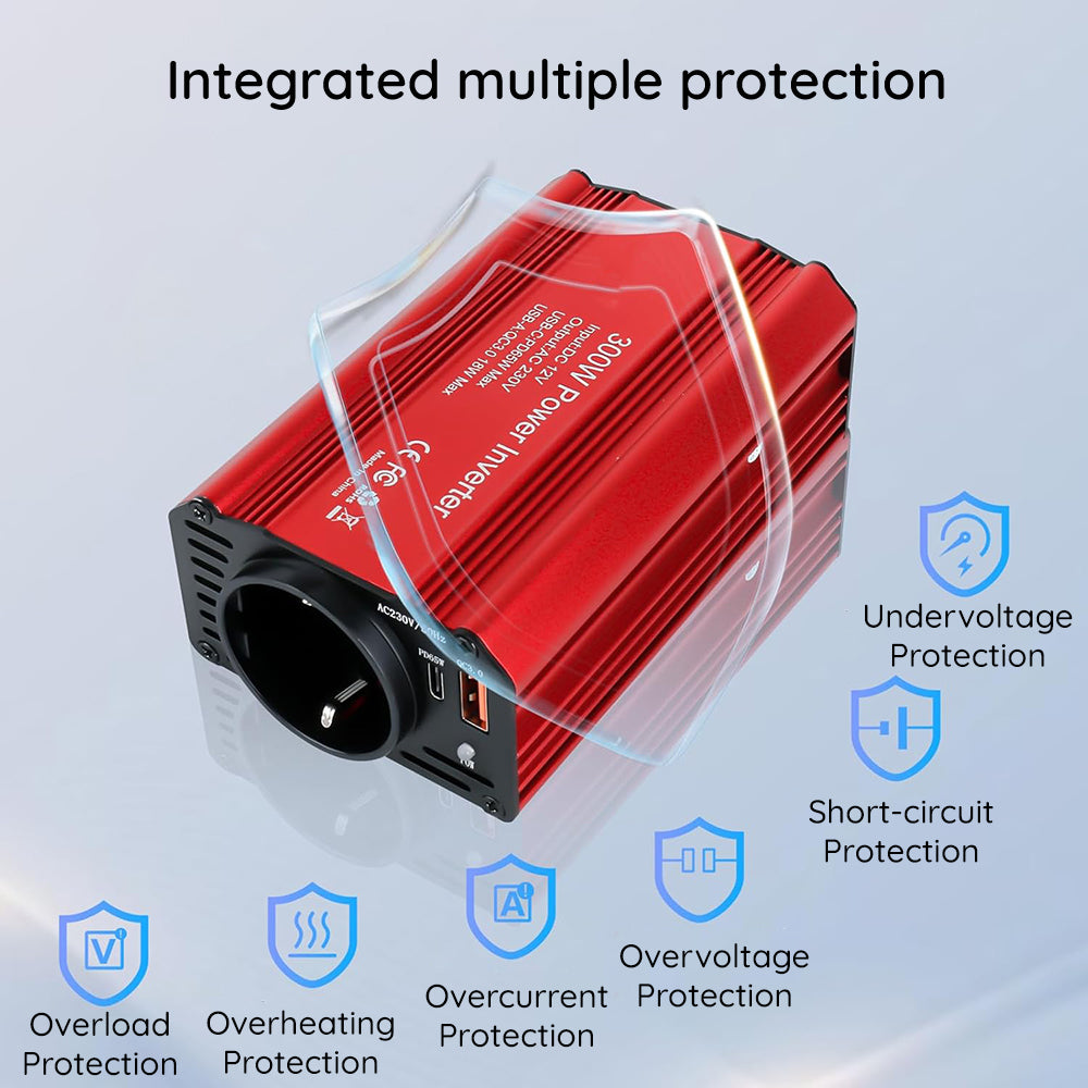 Električni avtomobilski inverter Techsuit FlexiCarVolt, 300W