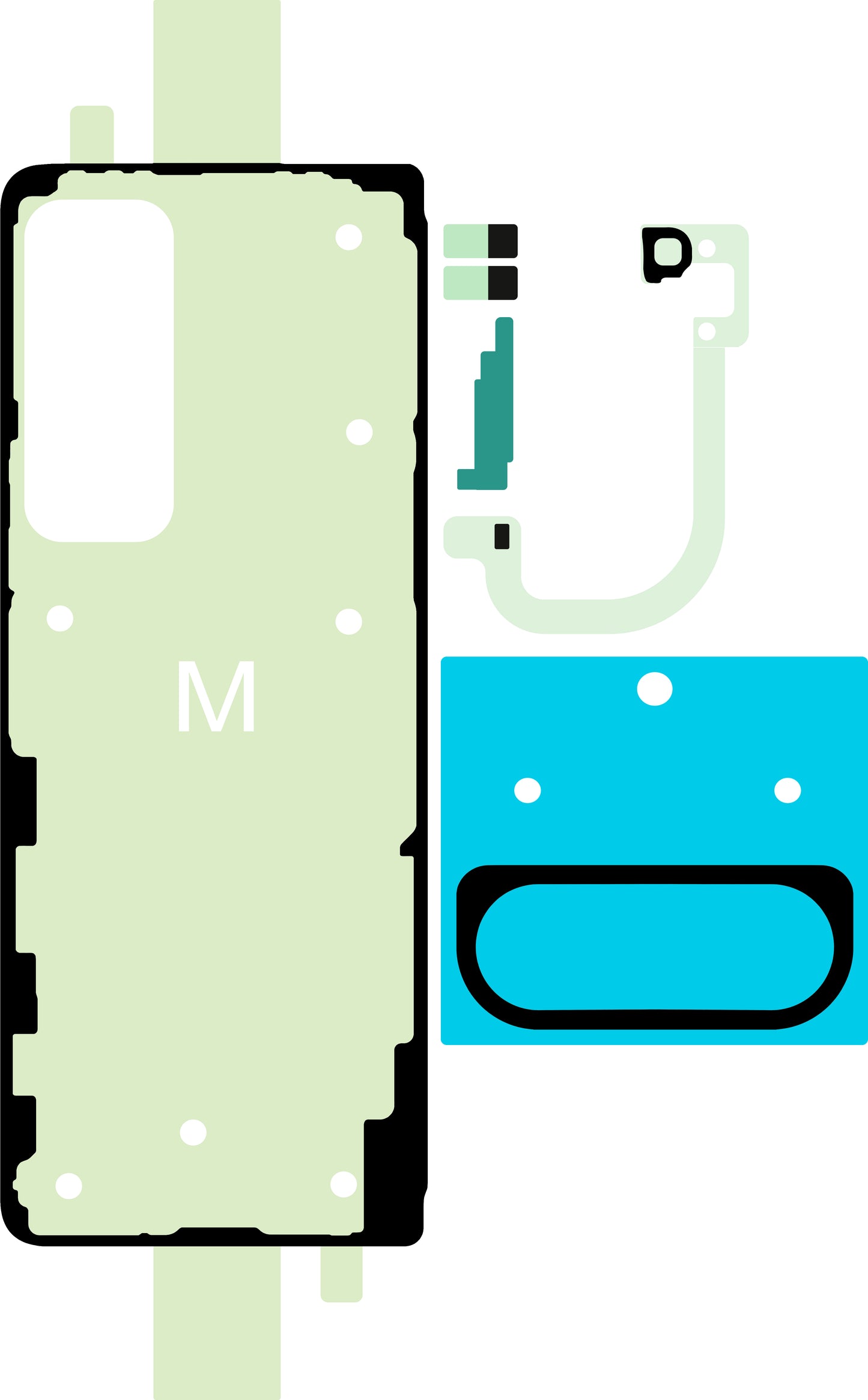 Kit lepilo za pokrov baterije Samsung Galaxy Z Fold5 F946, Service Pack GH81-24686A
