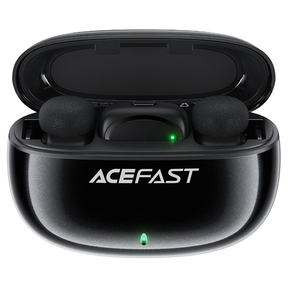 Lavalier Acefast R2, USB-C, Set 2 kosa, Črna
