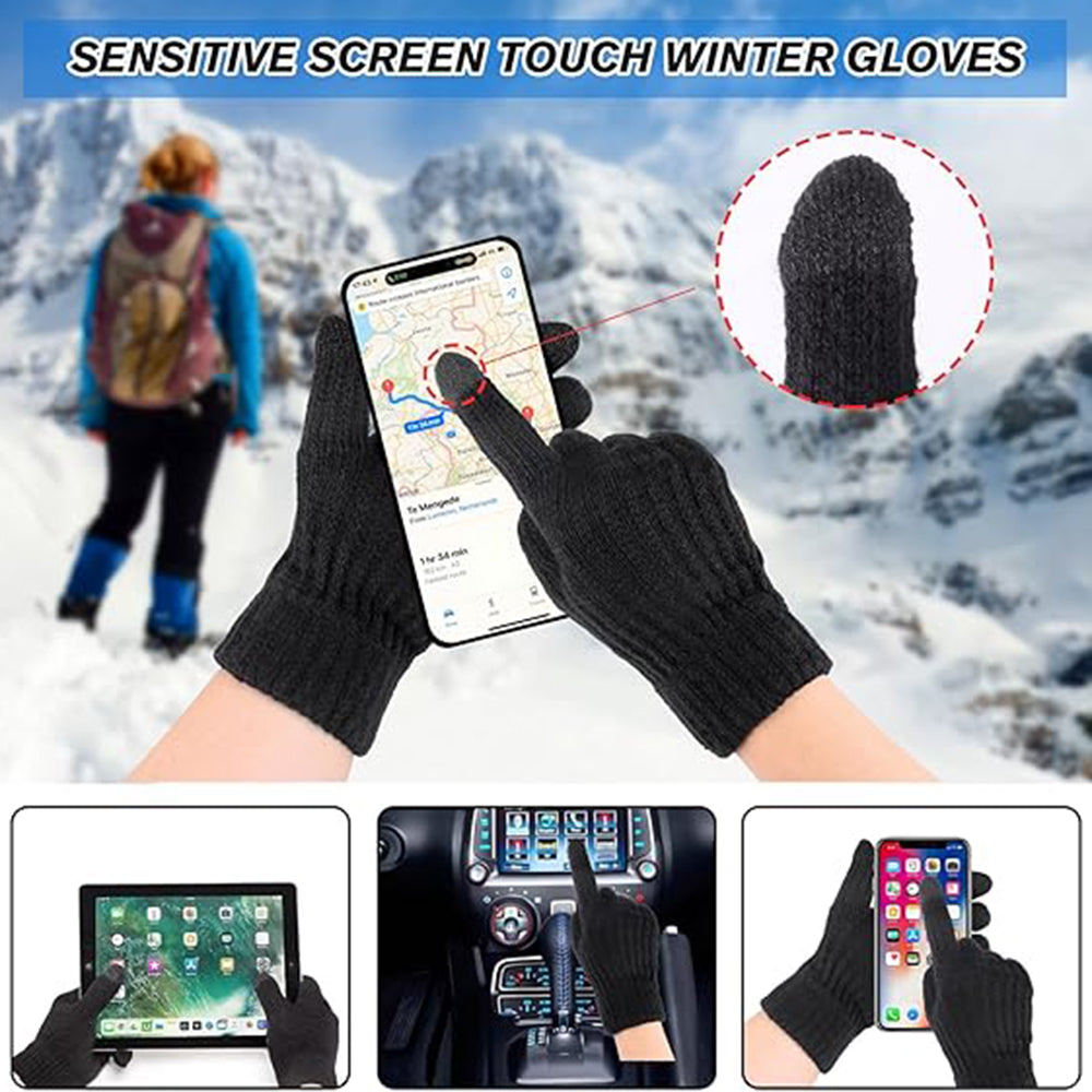 Zimske taktilne ženske rokavice Techsuit ST0015, velikost 17 cm, črne