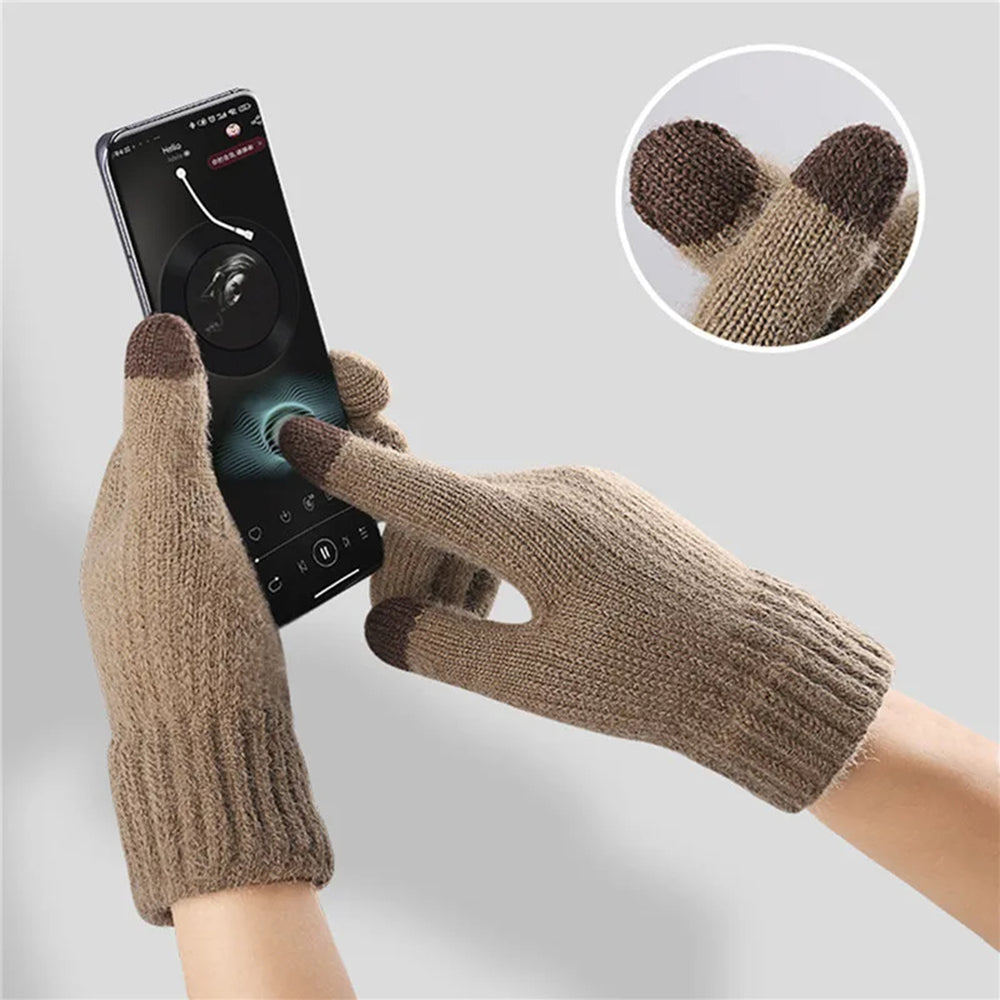 Zimske taktilne rokavice Iwarm ST0016, velikost 22 cm, rjave