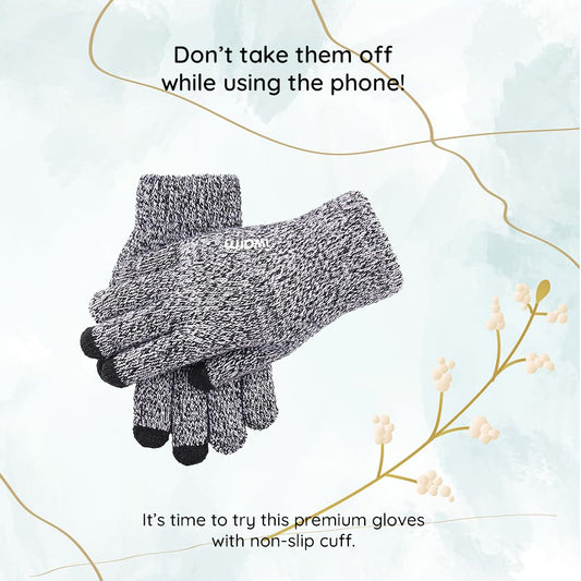 Iwarm ST0018 Touchscreen Winter Gloves, Size 23cm, Black