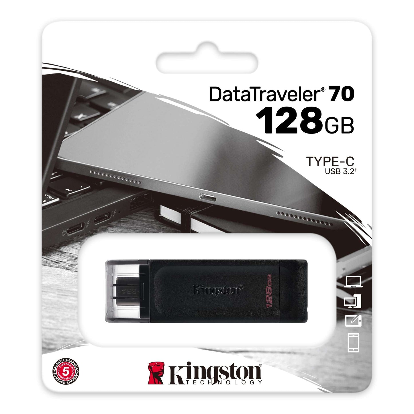 Zunanji pomnilnik USB-C Kingston DT70, 128Gb DT70/128GB