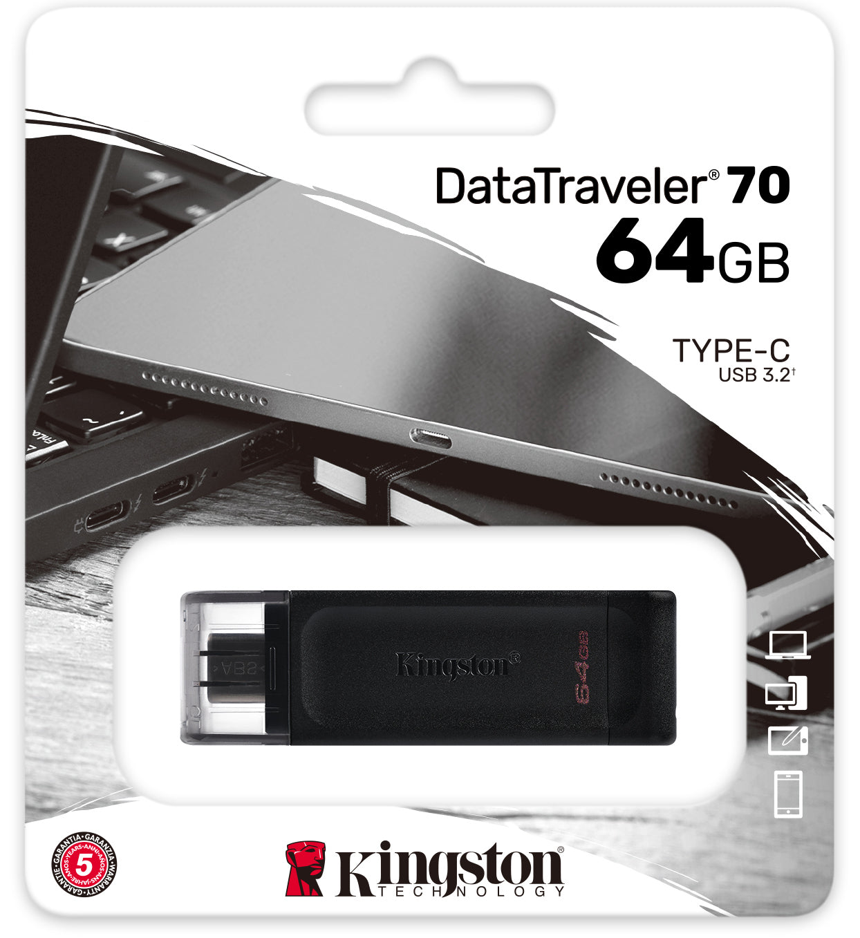 Zunanji pomnilnik USB-C Kingston DT70, 64Gb DT70/64GB