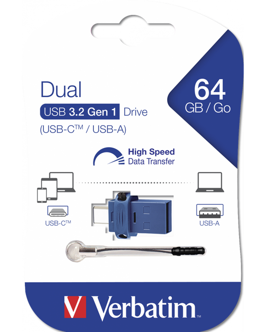 Zunanji pomnilnik USB-A 3.0 / USB-C Verbatim StoreNGo, 64Gb 49967