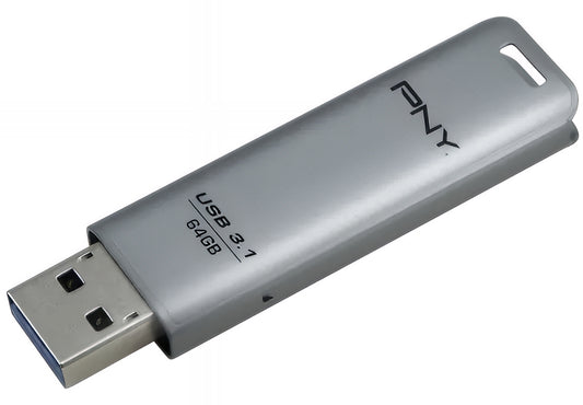 Zunanji pomnilnik USB-A 3.1 PNY Elite Steel, 64Gb FFD64GESTEEL31G-EF
