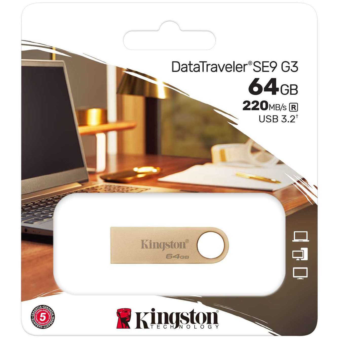 Zunanji pomnilnik USB-A 3.2 Kingston DT SE9 G3, 64Gb DTSE9G3/64GB
