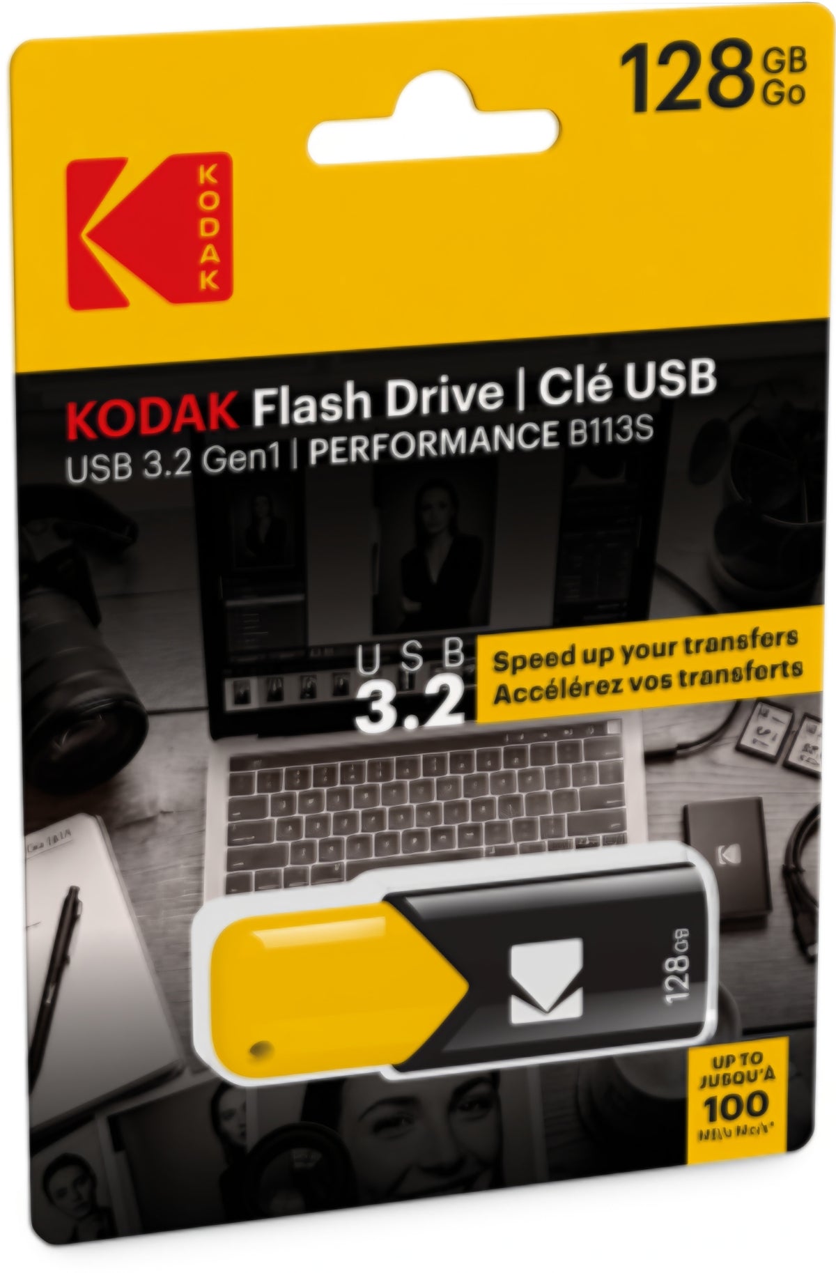 Zunanji pomnilnik USB-A 3.2 Kodak B110S Click Easy, 128Gb EKMMD128GB113S
