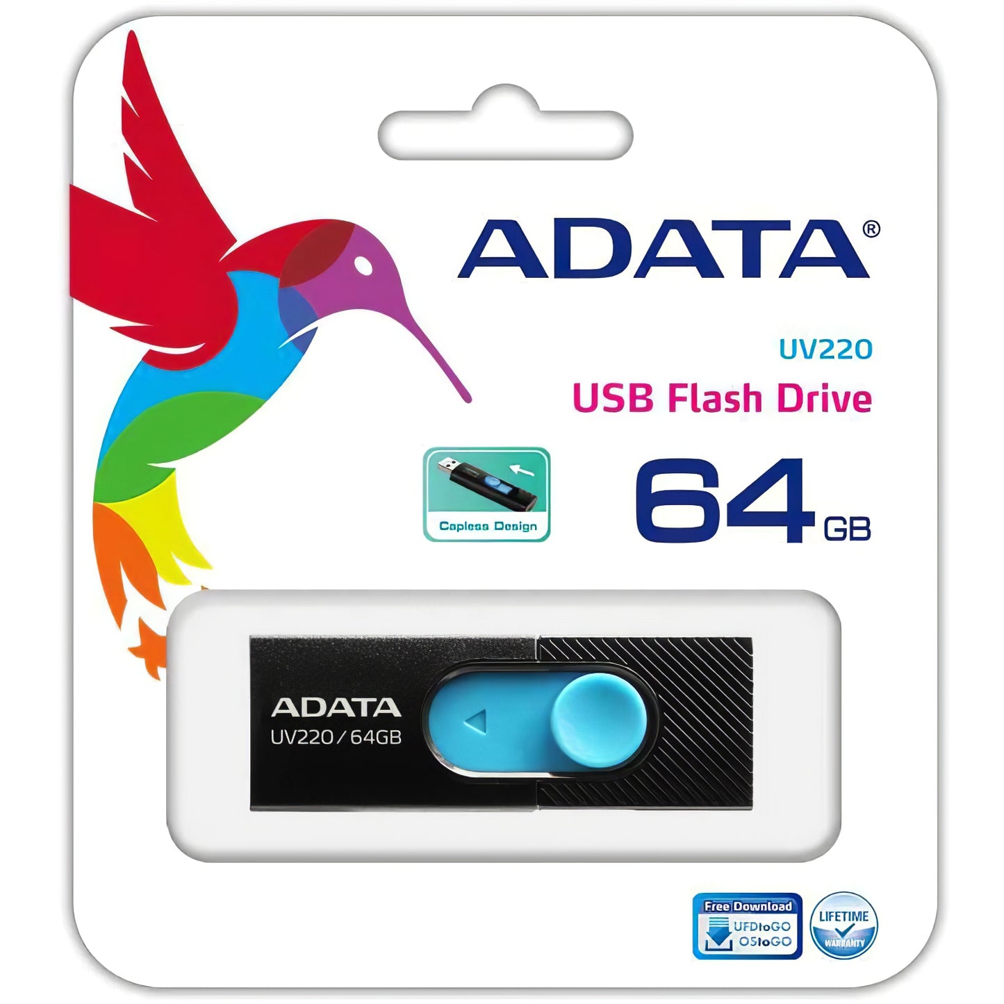 Zunanji pomnilnik USB-A Adata UV220, 64Gb AUV220-64G-RBKBL